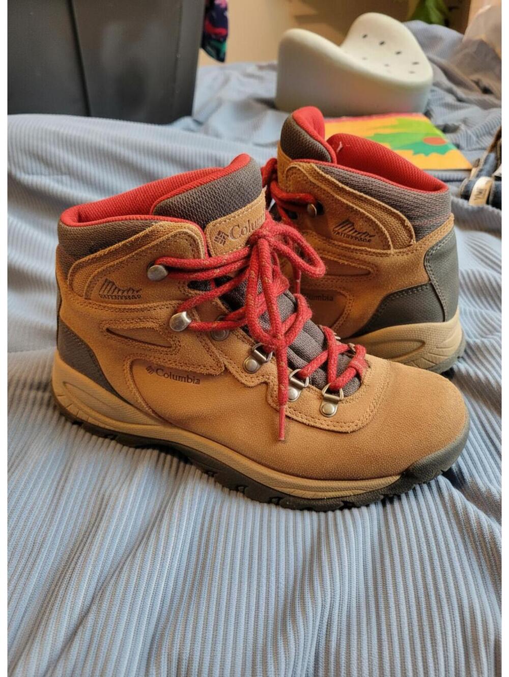 Columbia Hiking Boots Brown Red Lace-Up